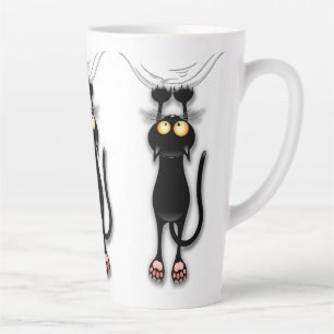 Lustige Katzenfigur kratzt Stoff Milchtasse