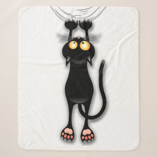 Lustige Katzenfigur kratzt Stoff Sherpadecke