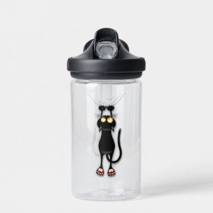 Lustige Katzenfigur kratzt Stoff Trinkflasche