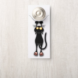 Lustige Katzenfigur kratzt Stoff Türanhänger