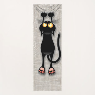 Lustige Katzenfigur kratzt Stoff Yogamatte