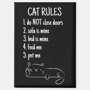 Lustige Katzengesetze Katzenbesitzer Humor Magnet