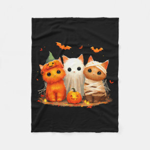 Lustige Katzenhexe Y Halloween-Kürbis-Katze Hallow Fleecedecke