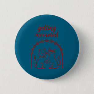 Lustige Katzenhochzeit Braut Bräutigam meowied Button