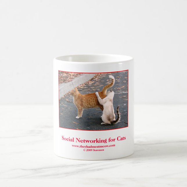 lustige Katzenkaffee-Tasse Kaffeetasse (Mittel)