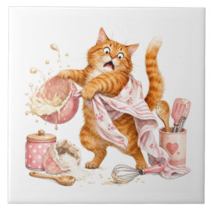 Lustige Katzenküchenfliese Fliese