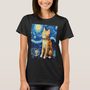 Lustige Katzenkunstmalerei Katzenliebhaber Sternen T-Shirt