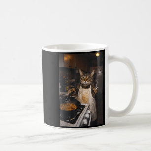 Lustige Katzenlady-Meme-Katze kocht vintage Katze Kaffeetasse