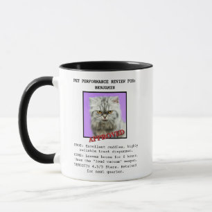 Lustige Katzenleistungsbewertung Benutzerdefiniert Tasse