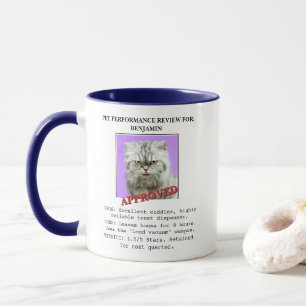 Lustige Katzenleistungsbewertung Individuelles Fot Tasse