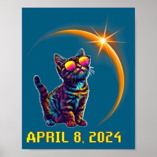 Lustige Katzenliebhaber Astronomie Sonnenfinsterni Poster