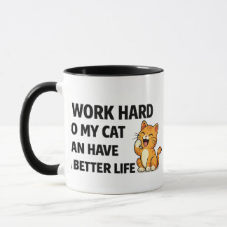 Lustige Katzenliebhaber-Kaffeetasse – Ich arbeite Tasse