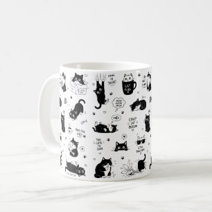 Lustige Katzenliebhaber-Tasse mit süßem Schwarz-We Kaffeetasse