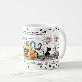 Lustige Katzenmontagemaschinen-Tasse Kaffeetasse