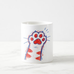 Lustige Katzenpfote High Five Katzenliebhaber Kaffeetasse