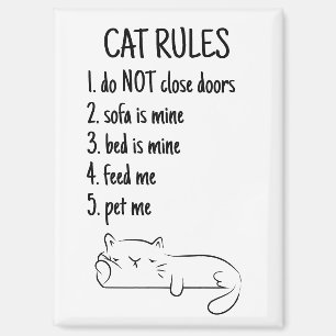 Lustige Katzenregeln Katzenbesitzer Humor Magnet
