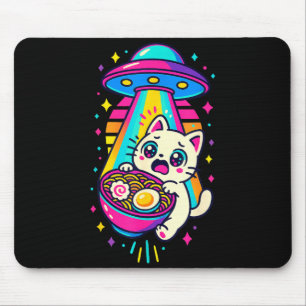 Lustige Kawaii Katze Ramen Ufo japanische Anime Fr Mousepad