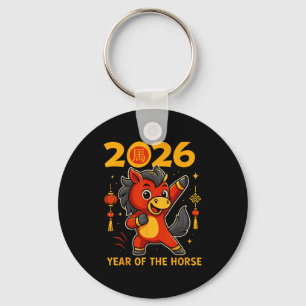 Lustige Kawaii Lunar 2026 Jahr des Pferdes Chinesi Schlüsselanhänger