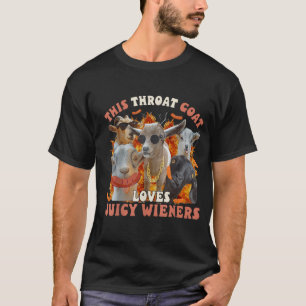 Lustige Kehlkopfziege schluckt safte Visitenkarte T-Shirt