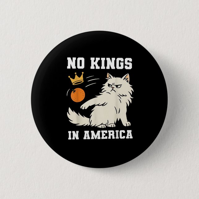 Lustige Keine Könige In Amerika Retro Klassiker Button (Vorderseite)