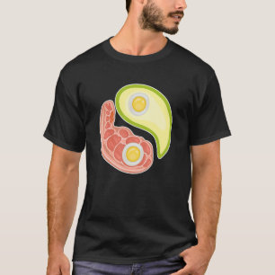 Lustige Keto-Diät Fleisch Eier Avocado Ying Yang Z T-Shirt