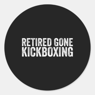 Lustige Kickboxer-Liebhaber-Zitate Muay Thai Kickb Runder Aufkleber