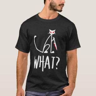 Lustige Killerkatze Halloween Dark Humor Katzenlie T-Shirt