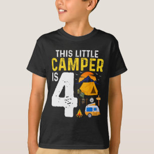 Lustige Kinder 4. Camping-Geburtstag Camper Liebha T-Shirt