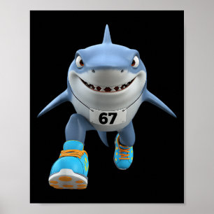 Lustige Kinder 67 Meme Tralalero Tralala Läufer It Poster