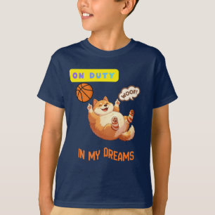 Lustige Kinder Basketball Hund Im Dienst In Meinen T-Shirt