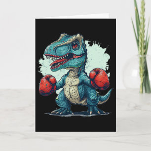Lustige Kinder boxen Dinosaurier mit Boxhandschuhe Karte