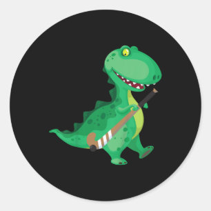 Lustige Kinder Feldhockey Dinosaurier  Runder Aufkleber