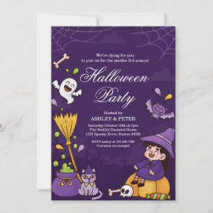 Lustige Kinder Halloween-Party-Einladung Geist Kür Einladung
