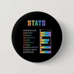 Lustige Kinder mit ADHS Statistiken Neurodiversitä Button