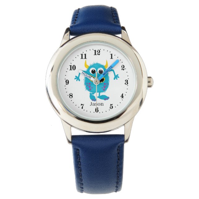 lustige Kinder unisex-Monster Armbanduhr (Vorderseite)