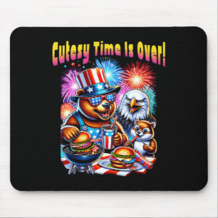 Lustige Kitsch-Zeit Ist Vorbei Patriotische Tiere Mousepad