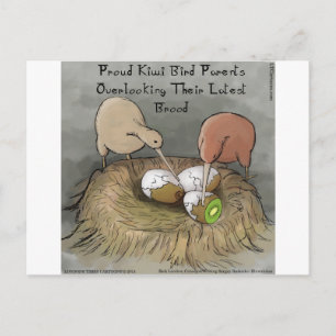 Lustige Kiwi-Vögel pflegen ihre Früchte Postkarte