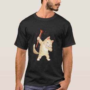 Lustige Klarinette Dabbing Katzenliebhaber Klarine T-Shirt