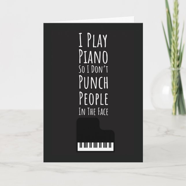 Lustige Klavierspieler Karten Pianist Musiker (Vorderseite)