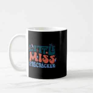 Lustige kleine Fräulein Feuerwerk Patriotisch 4. J Kaffeetasse