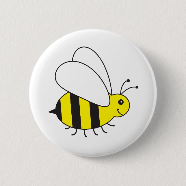 Lustige kleine Honig-Biene niedlich Button (Vorderseite)