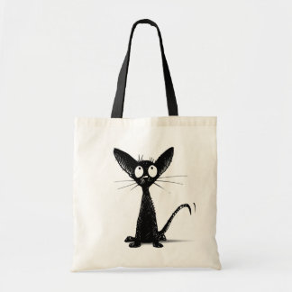 Lustige kleine schwarze orientalische Katze Tragetasche