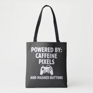 Lustige Koffein-Pixel und zerdrückte Tasten Gamer- Tasche