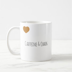 Lustige Koffein- und Chaos-Moderne-Typografie Kaffeetasse