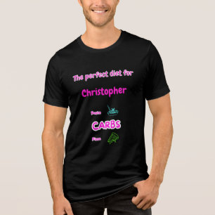 Lustige Kohlenhydrate-Diät-Pizza-Pasta-Neon-Name-T Tri-Blend Shirt