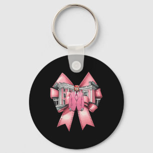 Lustige Kokette-Bow-Trump-Pink-Heart-Valentine Schlüsselanhänger