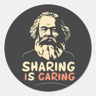 Lustige Kommunistische Memes von Karl Marx Teilen  Runder Aufkleber