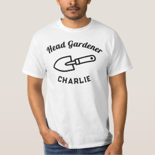 Lustige Kopf Gärtner Kelle Personalisierter Name T-Shirt