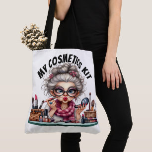 Lustige Kosmetiktasche für Senioren - siehe Rückse Tasche