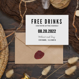 Lustige kostenlose Getränke Hochzeit Save the Date Ankündigungspostkarte